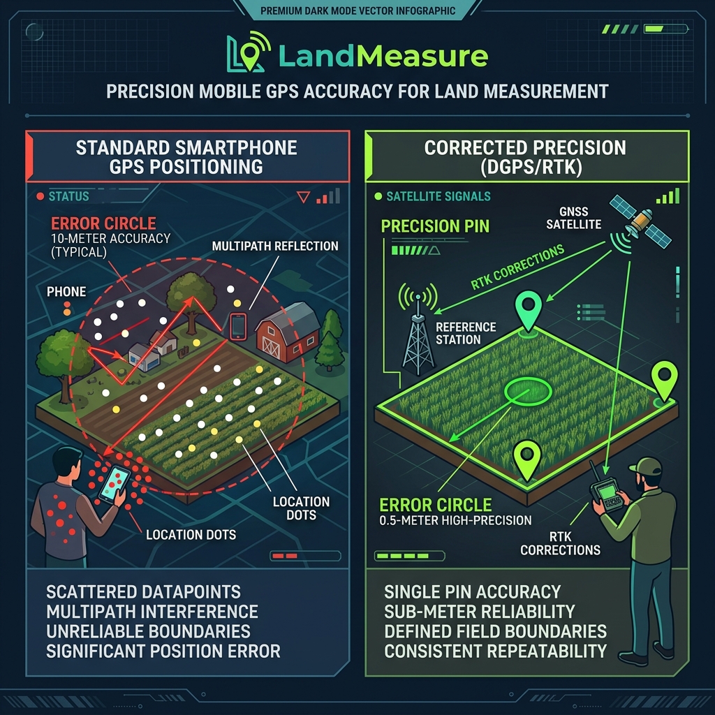 二、六个在 LandMeasure 测量中提高定位精度的核心技巧
